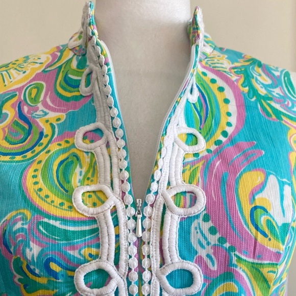 Lilly Pulitzer Alexa Shift Dress “Shorely Blue Double Trouble" sz 4 - Picture 7 of 16